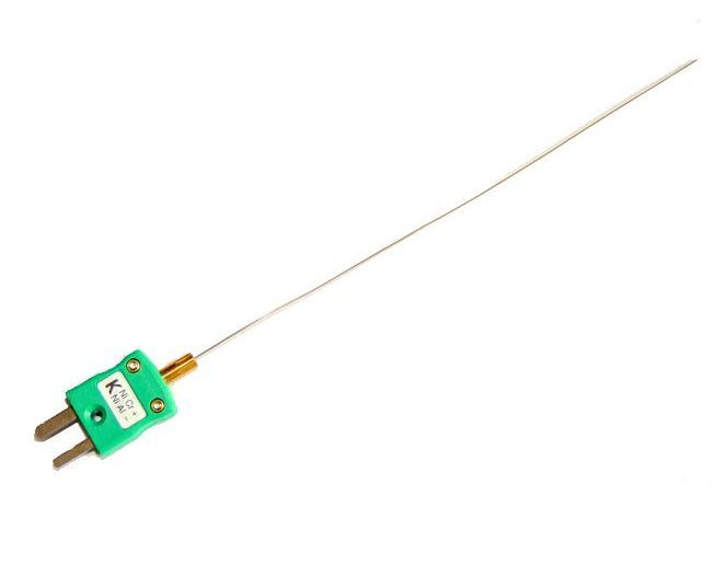 Mineralisoliertes Thermoelement mit 0,25 mm Durchmesser und schnellem Ansprechverhalten mit IEC-Miniaturstecker Typ K 