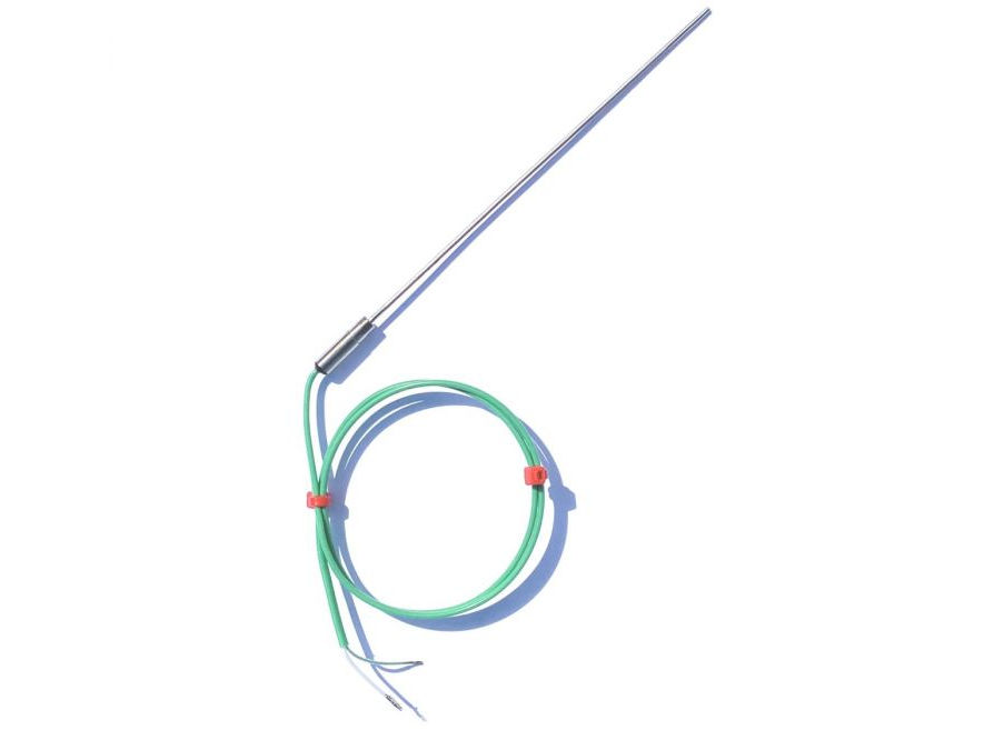 Mineralisoliertes Thermoelement mit 0,25 mm Durchmesser und schnellem Ansprechverhalten mit glattem Topf und PFA-IEC-Endstcken - Typ K - geerdete Verbindungsstelle