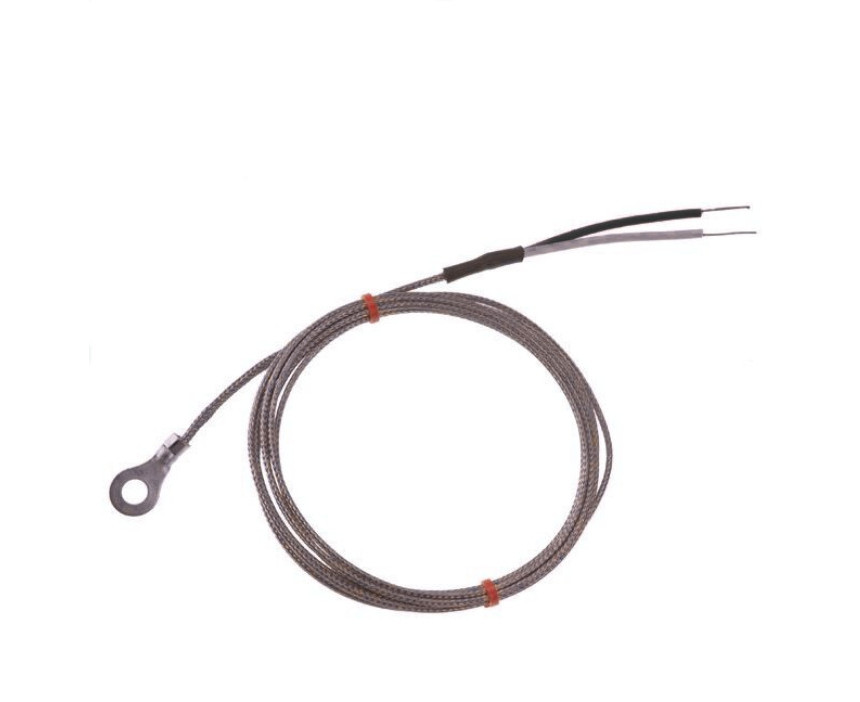 IEC-Unterlegscheiben-Thermoelement, glasfaserisoliertes Kabel mit Edelstahl-bergeflecht Typ J mit Bare-Tails-Anschluss