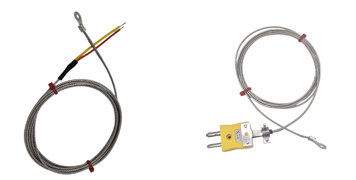 ANSI Unterlegscheiben-Thermoelement, glasfaserisoliertes Kabel mit Edelstahlgeflecht