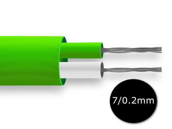 PVC-Flachpaar-Thermoelementkabel / Draht IEC  7/0,2 mm Strang
