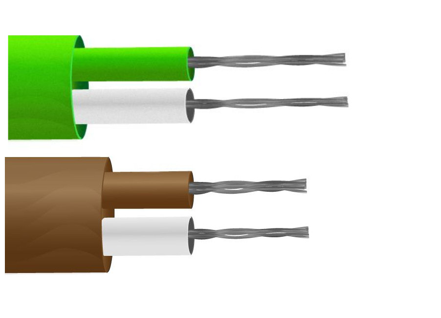 PFA Flachpaar-Thermoelementkabel / Draht IEC - 1/0,2 mm Strang