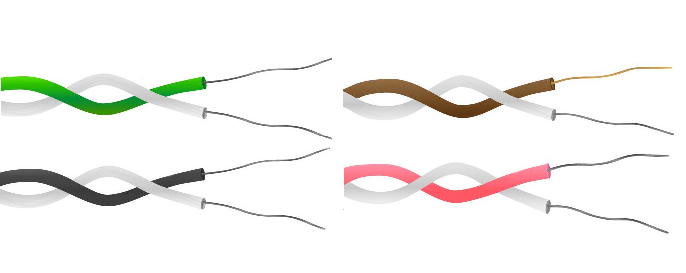 PTFE Zwillings-Twisted-Pair-Thermoelementkabel / Draht IEC - 1/0,315 mm Strang