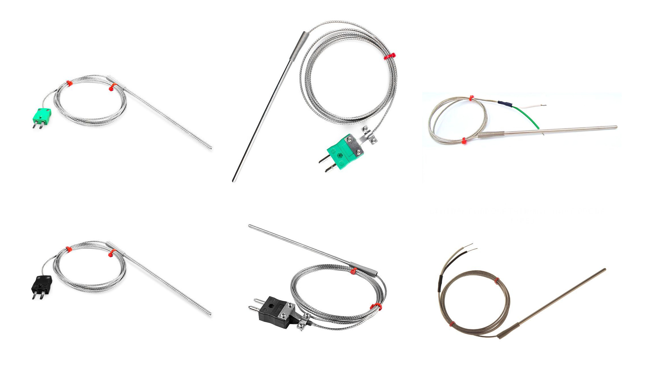 IEC-Allzweck-Thermoelement-Sonde, glasfaserisoliertes Kabel mit Edelstahlgeflecht
