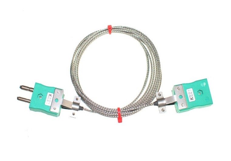 Glasfaserisoliertes Kabel / Kabel mit STANDARD-Thermoelement-Steckern und -Buchsen IEC