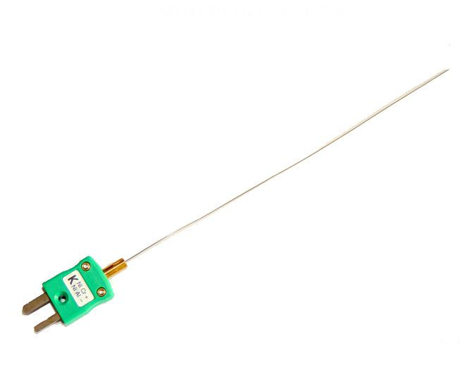 Schnell ansprechendes Thermoelement mit 0,81 mm Durchmesser und Miniatur-IEC-Stecker - geerdete Verbindungsstelle