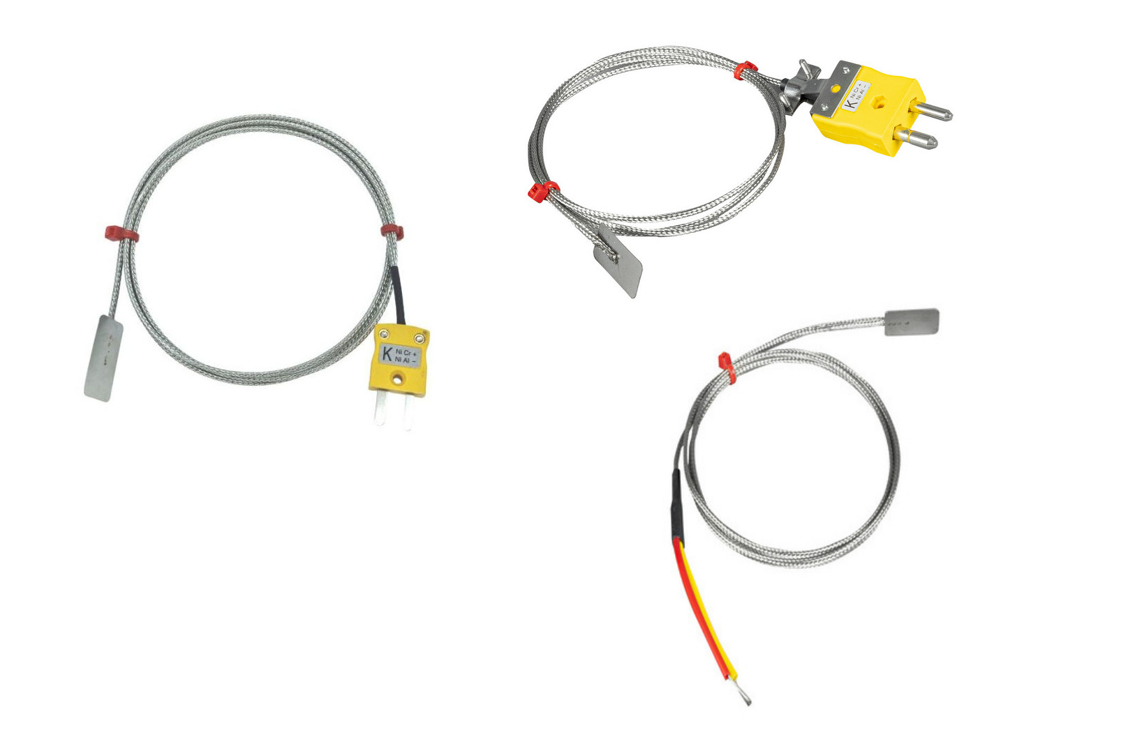 ANSI Leaf Thermoelement, glasfaserisoliertes Kabel mit Edelstahlgeflecht