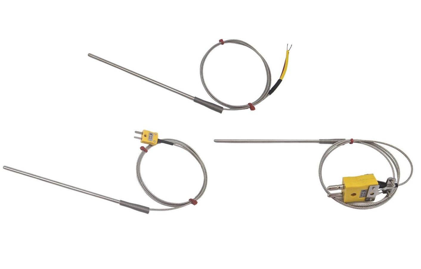 ANSI Allzweck-Thermoelement-Sonde, glasfaserisoliertes Kabel mit Edelstahlgeflecht