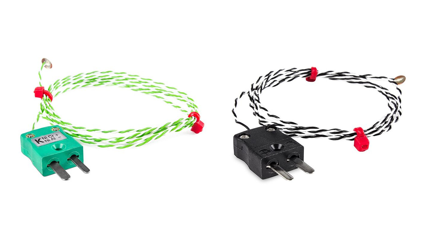 IEC & BS Feindraht-Scheiben-Thermoelement, PTFE mit Miniaturstecker