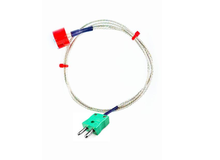 IEC Typ K 1,9 kg Zugknopfmagnet-Thermoelement, PFA-isoliertes Kabel mit Edelstahlgeflecht, das im Standardstecker endet