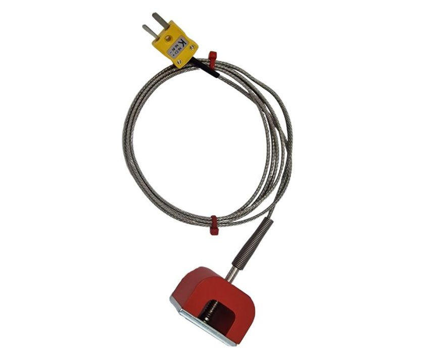 ANSI Typ K 9kg Pull Power (Hufeisen) Magnet-Thermoelement, PFA-isoliertes Kabel mit Edelstahl-bergeflecht, das in einem Miniaturstecker endet