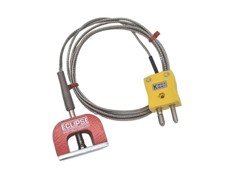ANSI Typ K 9kg Pull Power (Hufeisen) Magnet-Thermoelement, PFA-isoliertes Kabel mit Edelstahl-bergeflecht, das im Standardstecker endet
