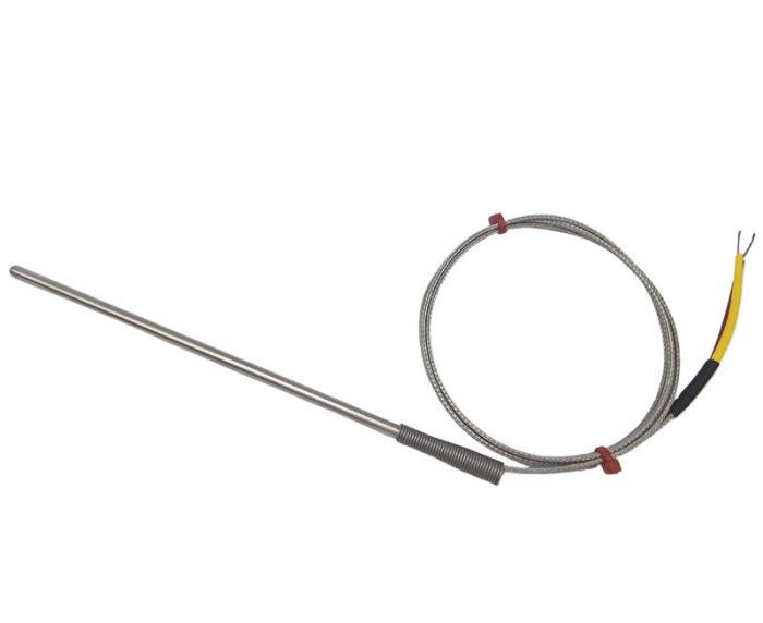ANSI Allzweck-Thermoelement-Sonde, glasfaserisoliertes Kabel mit Edelstahl-bergeflecht - Typ K mit Abschluss in blanken Schwnzen