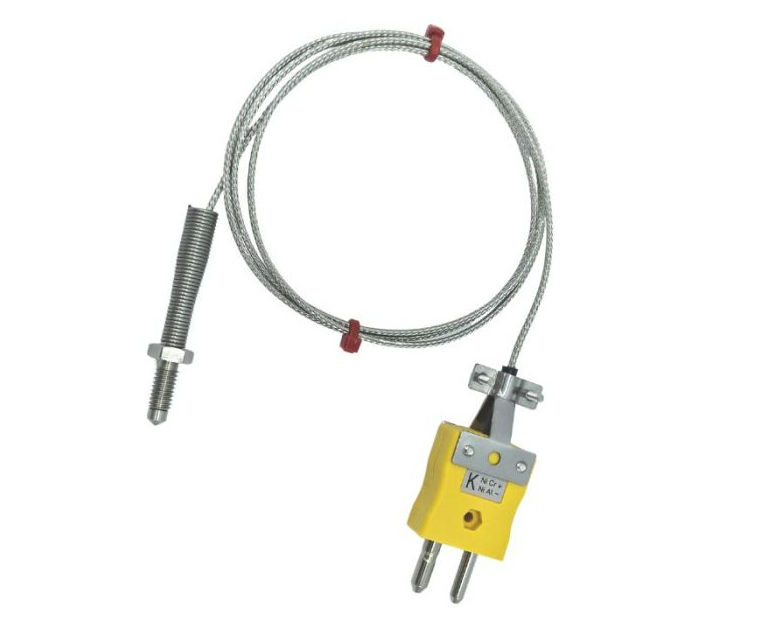 ANSI Dsen-Thermoelement, glasfaserisoliertes Kabel mit Edelstahlgeflecht - Typ K mit Anschluss im Standardstecker