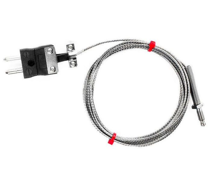 IEC-Dsen-Thermoelement, glasfaserisoliertes Kabel mit Edelstahl-bergeflecht - Typ J - Standard-Steckeranschluss