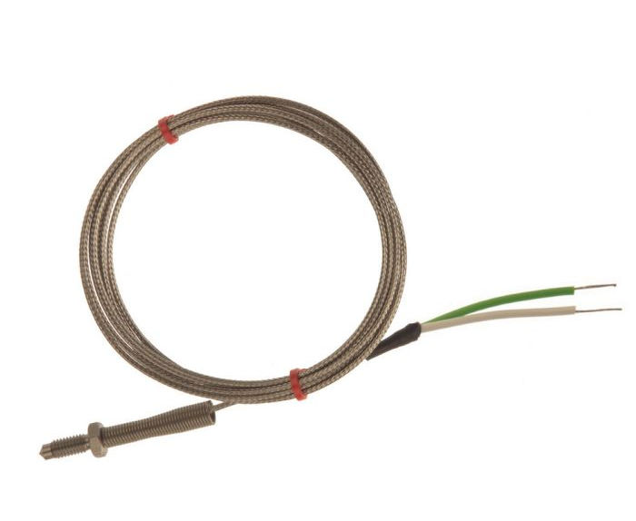 IEC-Dsen-Thermoelement, glasfaserisoliertes Kabel mit Edelstahl-bergeflecht - Typ K - Bare Tails Anschluss