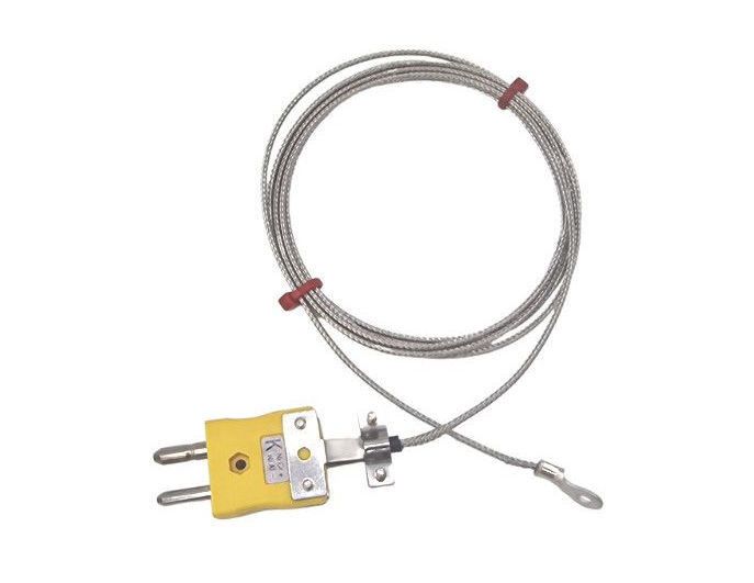ANSI-Unterlegscheiben-Thermoelement, glasfaserisoliertes Kabel mit Edelstahl-bergeflecht, das im Standardstecker endet