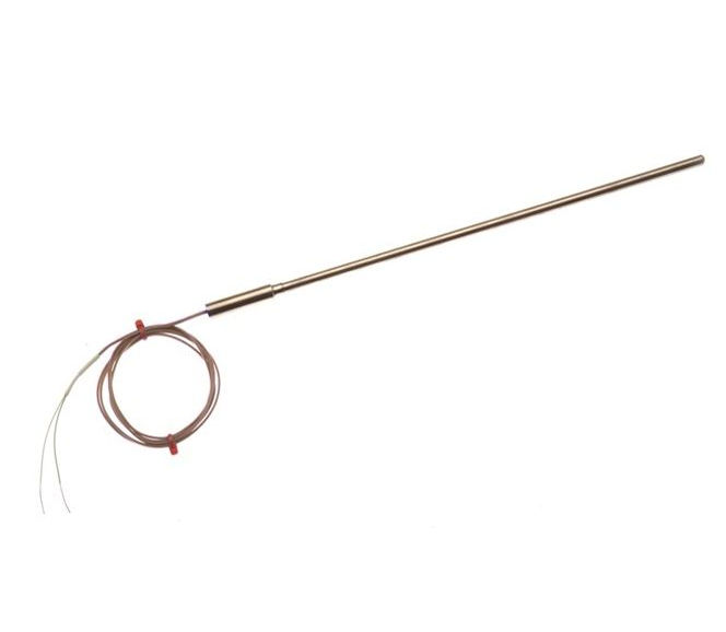 IEC Mineralisoliertes Thermoelement mit glatter Topfdichtung und 1 m PFA-isoliertem IEC-Kabel - Typ T