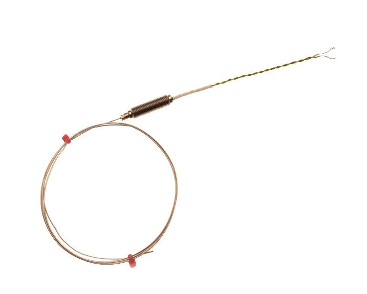 IEC Mineralisoliertes Thermoelement mit Gewindetopf und 100 mm PFA-isoliertem, doppelt verdrilltem IEC-Kabel - Typ T