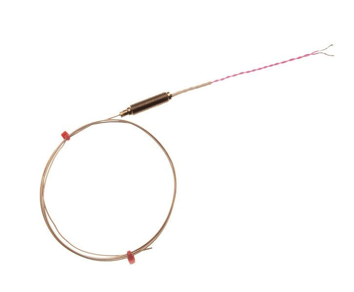 IEC Mineralisoliertes Thermoelement mit Gewindetopf und 100 mm PFA-isoliertem, doppelt verdrilltem IEC-Kabel - Typ N