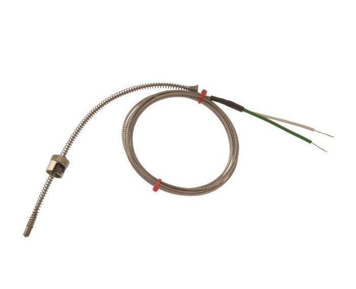 IEC Verstellbares Bajonett-Thermoelement, berflochtenes Glasfaser-Edelstahlkabel - Typ K - Bare Tails Anschluss