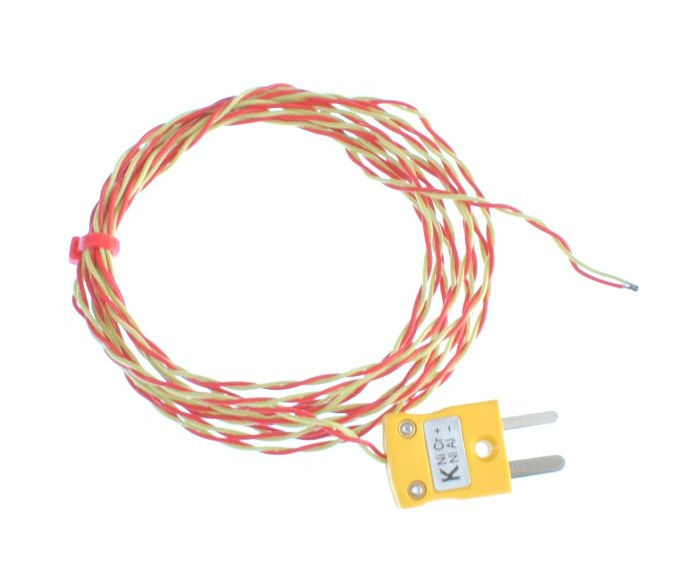 ANSI PFA-isoliertes Thermoelement mit Sichtschutz und Miniaturstecker - Typ K