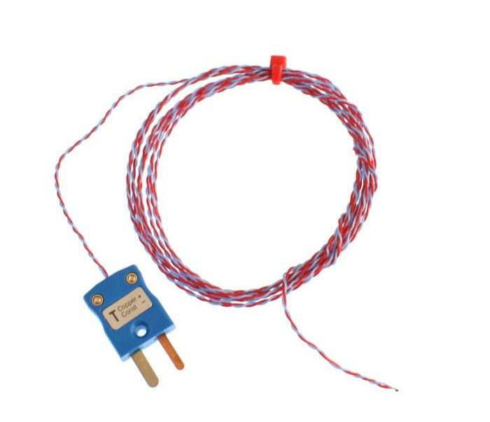 ANSI PFA-isoliertes Thermoelement mit Sichtkontakt und Miniaturstecker - Typ T