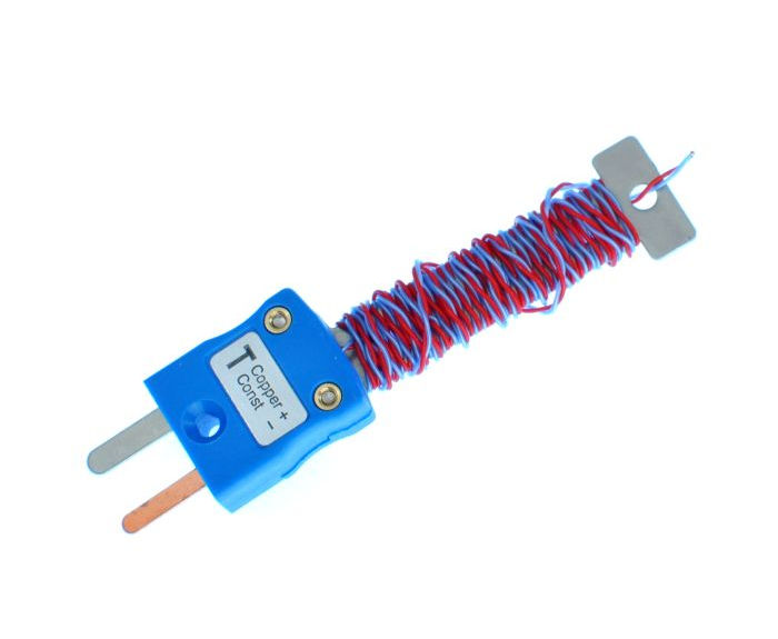 ANSI PFA-Kabel Sauberes Thermoelement mit freiliegender Sperrschicht und montiertem Ministecker - Typ T