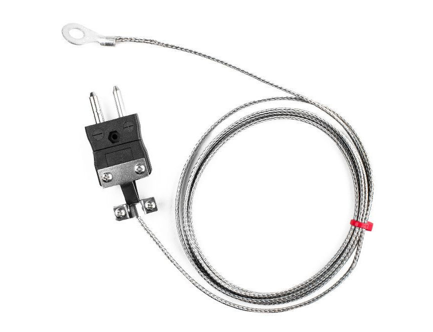 IEC-Unterlegscheiben-Thermoelement, glasfaserisoliertes Kabel mit Edelstahl-bergeflecht Typ J mit Standardsteckeranschluss