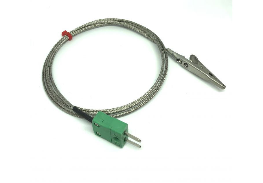 IEC Krokodilklemmen-Thermoelement mit berflochtenem Glasfaser-Edelstahlkabel - Typ K