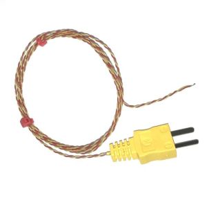 PFA-isoliertes ANSI-Thermoelement mit freiliegender Vermittlungsstelle und angespritztem Stecker - Typ K - 1M