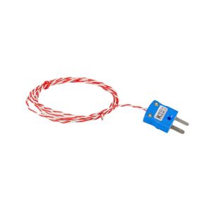 JIS Typ K Freiliegendes Thermoelement mit geschweiter Spitze 1/0,2 mm PFA Twin Twisted Cable mit Miniaturstecker 10 m