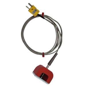 ANSI Typ K 9kg Pull Power (Hufeisen) Magnet-Thermoelement, PFA-isoliertes Kabel mit Edelstahl-bergeflecht, das in einem Miniaturstecker endet - 3M