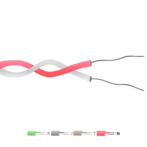 Typ N PTFE isoliertes Twin Twisted Pair Thermoelementkabel / Draht (IEC)