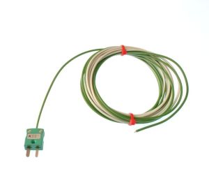 PTFE Single Shot IEC Thermoelement mit freiliegender Sperrschicht und Miniaturstecker - Typ K - 10 m Kabellnge