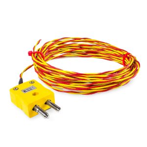 ANSI Hochtemperatur-Glasfaser-Thermoelemente mit zwei verdrillten, freiliegenden, geschweiten Spitzen und Miniatur- oder Standard-Steckeranschlssen