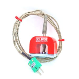IEC-Magnet-Thermoelement Typ K 11,8 kg Zugkraft (Hufeisen), PFA-isoliertes Kabel mit Edelstahl-bergeflecht und Miniatur- oder Standardstecker