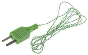 IEC Thermoelement mit freiliegender Sperrschicht, PFA-isoliert, doppelt verdrillt, mit angespritztem Stecker - Typ K - 1/0,2 mm - 1 m Lnge