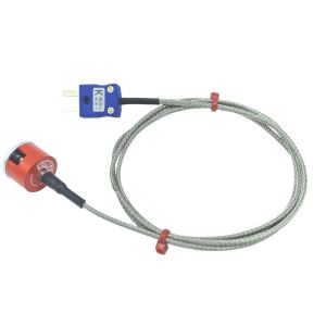 JIS Typ K 1,9 kg Zugknopf-Magnet-Thermoelement, PFA-isoliertes Kabel mit Edelstahl-bergeflecht mit Miniatur- oder Standardstecker