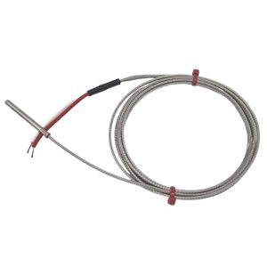 Gefertigtes geerdetes Thermoelement aus Edelstahlrohr, berflochtenes Glasfaser-Edelstahlkabel - Typ K JIS - 4,0 mm Durchmesser x 40 mm Lnge