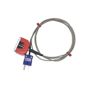 JIS Typ K 4,5 kg Zugkraft (Hufeisen) Magnet-Thermoelement, PFA-isoliertes Kabel mit Edelstahl-bergeflecht mit Miniatur- oder Standardstecker