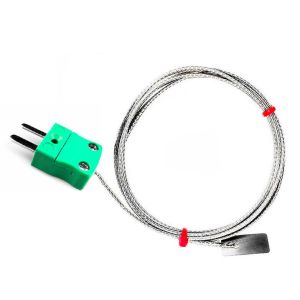 IEC-Blatt-Thermoelement, glasfaserisoliertes Kabel mit bergeflecht aus Edelstahl, das in blanken Schwnzen endet, Miniatur- oder Standardstecker - Typ K, J
