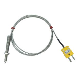 ANSI-Dsen-Thermoelement, glasfaserisoliertes Kabel mit Edelstahl-bergeflecht, das in blanken Schwnzen endet, Miniatur- oder Standardstecker - Typ K
