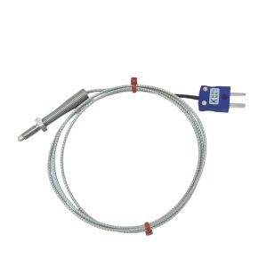 JIS Typ K Dsen-Thermoelement, glasfaserisoliertes Kabel mit Edelstahl-bergeflecht, das in Bare-Tails endet, Miniatur- oder Standardstecker