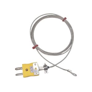 ANSI-Unterlegscheiben-Thermoelement, glasfaserisoliertes Kabel mit Edelstahl-bergeflecht, das in blanken Schwnzen oder Standardstecker endet - Typ K