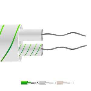 Typ K glasfaserisoliertes Flachpaar-Thermoelementkabel / -draht (IEC)