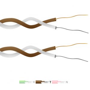 Typ T PFA isoliertes Twin Twisted Pair Thermoelementkabel / Draht (IEC)