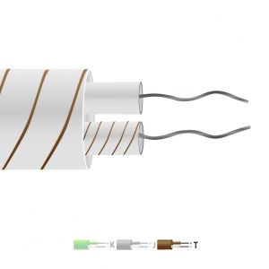 Typ T Glasfaser isoliertes Flachpaar Thermoelementkabel / Draht (IEC)