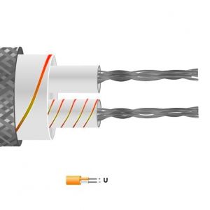 Typ U Glasfaser isoliertes Flachpaarkabel / Draht mit Edelstahl-Übergeflecht (IEC)