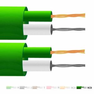 Typ VX (KCB) PVC-isoliertes Flachpaar-Thermoelementkabel / -draht (IEC) zur Verwendung mit Thermoelementen vom Typ K